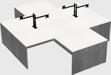 Quad l-shaped office desks