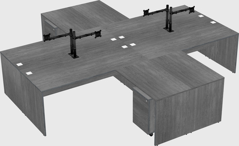 Quad l-shaped office desks