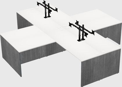 Quad l-shaped office desks
