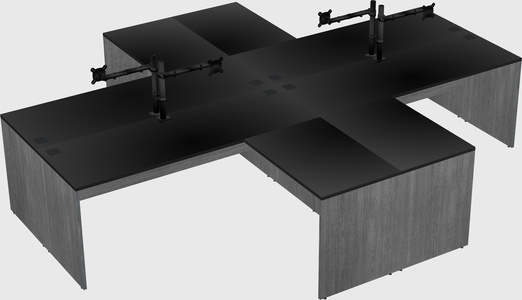 Quad l-shaped office desks
