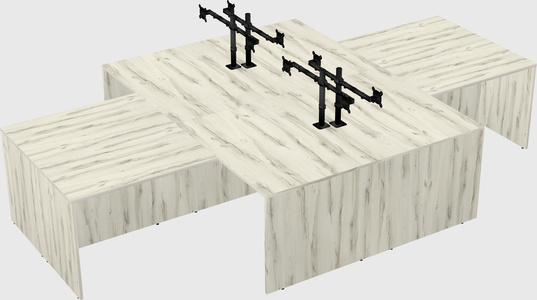 Quad l-shaped office desks
