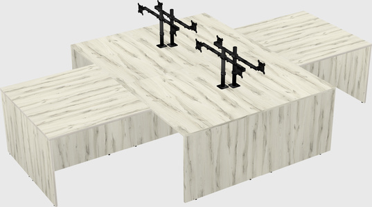 Quad l-shaped office desks