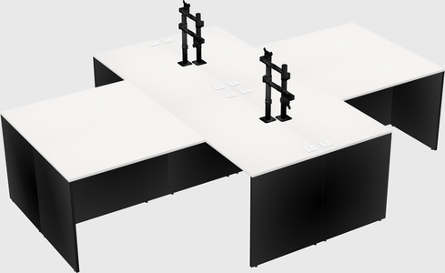 Quad l-shaped office desks