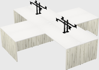 Quad l-shaped office desks