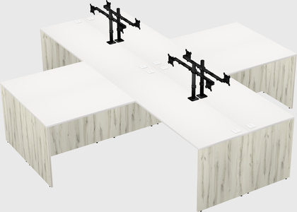 Quad l-shaped office desks