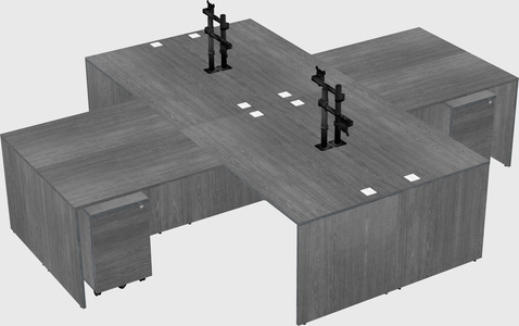 Quad l-shaped office desks