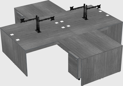 Quad l-shaped office desks