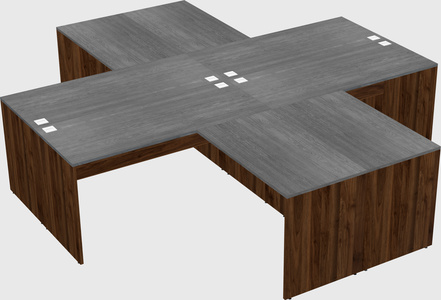 Quad l-shaped office desks