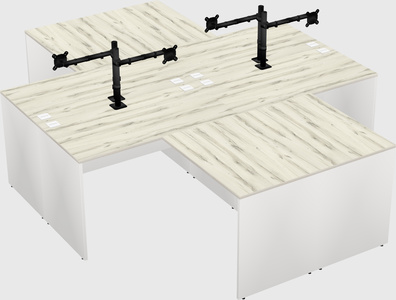 Quad l-shaped office desks
