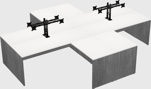 Quad l-shaped office desks