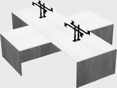 Quad l-shaped office desks