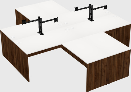 Quad l-shaped office desks