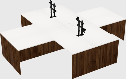 Quad l-shaped office desks