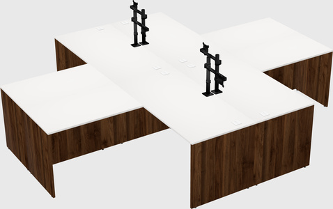 Quad l-shaped office desks