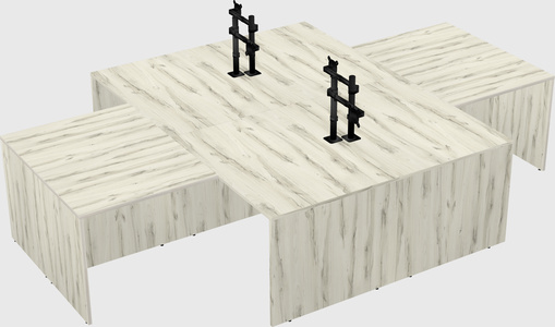Quad l-shaped office desks