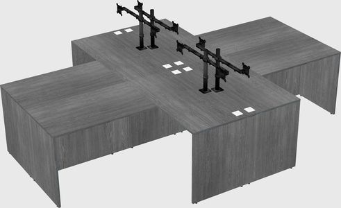 Quad l-shaped office desks