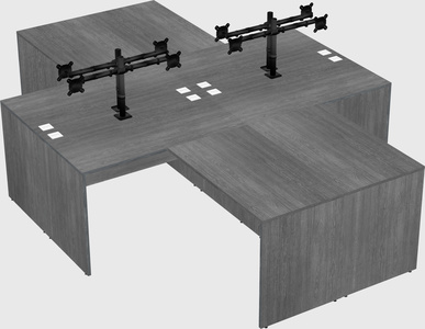 Quad l-shaped office desks