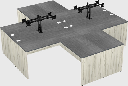 Quad l-shaped office desks