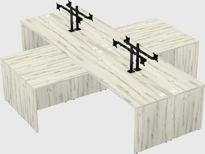 Quad l-shaped office desks