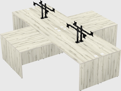 Quad l-shaped office desks