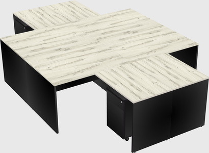 Quad l-shaped office desks