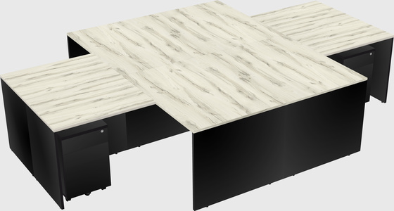 Quad l-shaped office desks