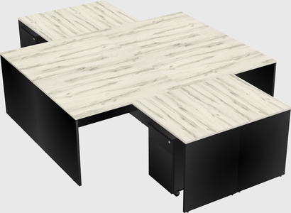 Quad l-shaped office desks
