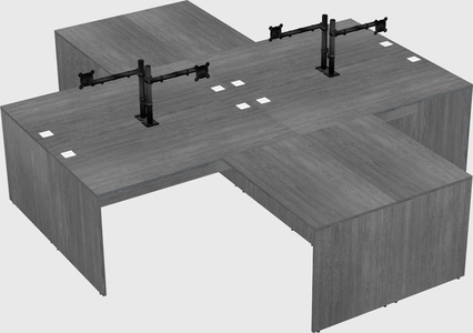 Quad l-shaped office desks