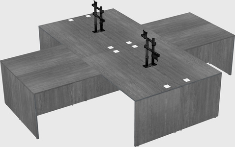 Quad l-shaped office desks