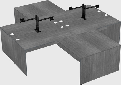 Quad l-shaped office desks