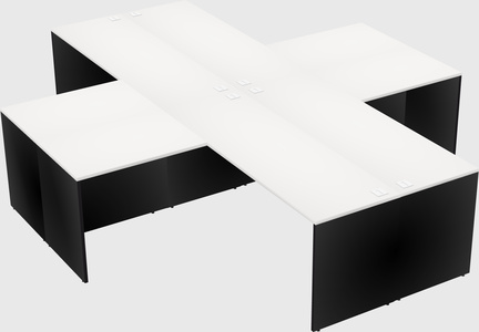 Quad l-shaped office desks