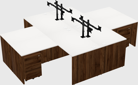 Quad l-shaped office desks
