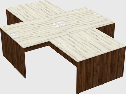 Quad l-shaped office desks