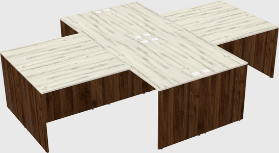 Quad l-shaped office desks
