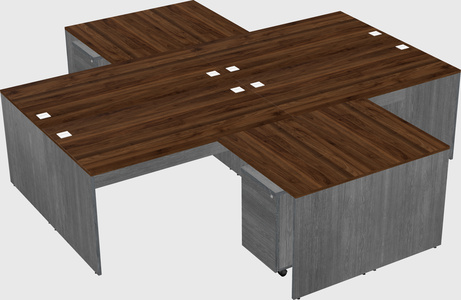 Quad l-shaped office desks