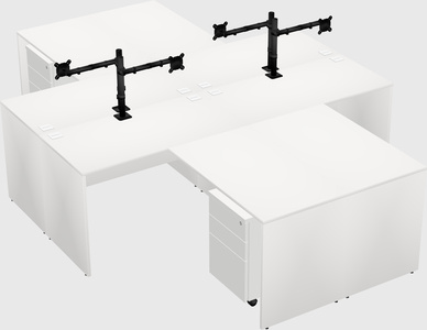Quad l-shaped office desks