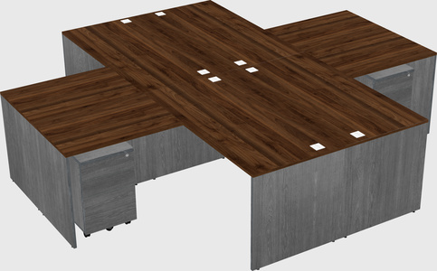 Quad l-shaped office desks