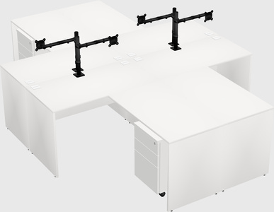 Quad l-shaped office desks