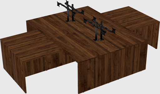 Quad l-shaped office desks