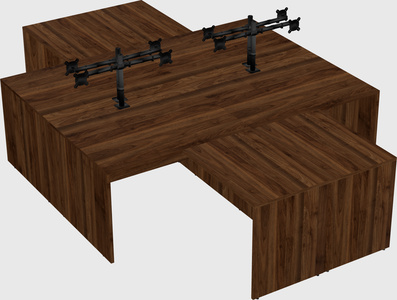 Quad l-shaped office desks