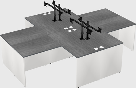 Quad l-shaped office desks