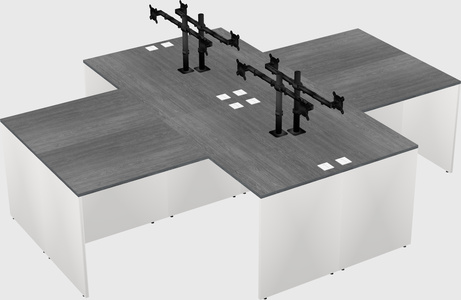 Quad l-shaped office desks