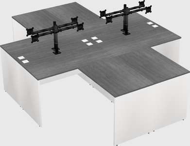 Quad l-shaped office desks