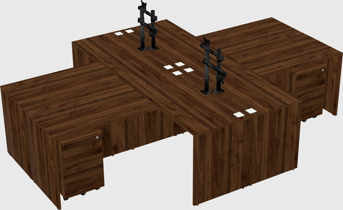 Quad l-shaped office desks