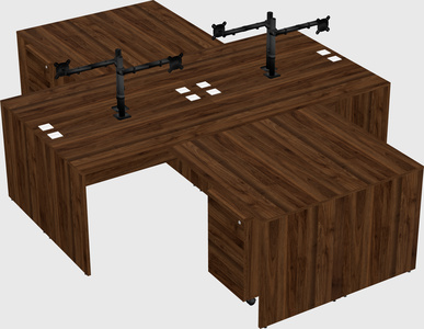 Quad l-shaped office desks