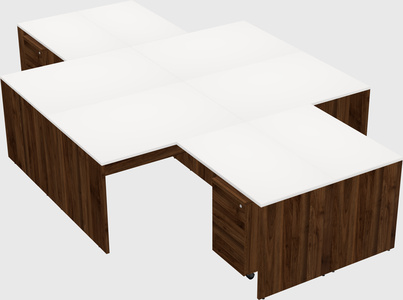 Quad l-shaped office desks