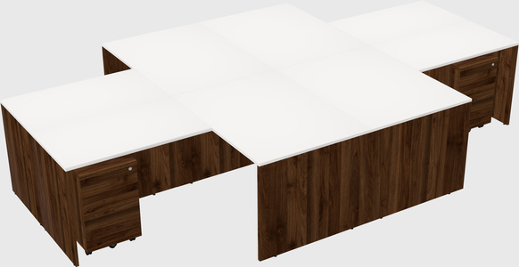 Quad l-shaped office desks