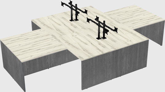 Quad l-shaped office desks