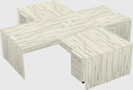 Quad l-shaped office desks