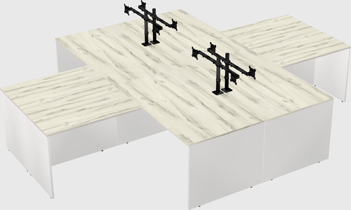 Quad l-shaped office desks